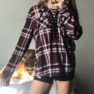 Rue21 Lace-Up Flannel
